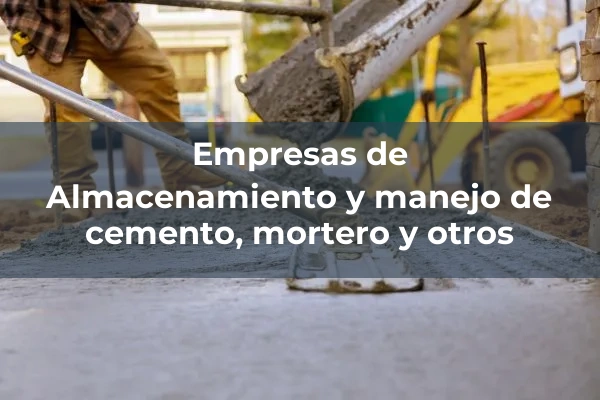 Maquinaria para fabricación, transporte y puesta en obra de morteros y hormigones 3 Almacenamiento y manejo de cemento, mortero y otros