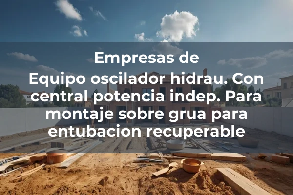 Pilotes prefabricados in situ 1 Equipo oscilador hidrau. Con central potencia indep. Para montaje sobre grua para entubacion recuperable