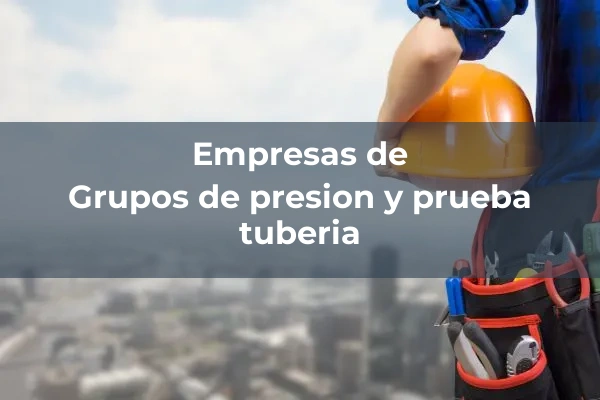 Máquinas para bombeo, elevación y agotamiento de líquidos 5 Grupos de presion y prueba tuberia