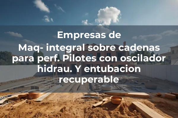 Pilotes prefabricados in situ 3 Maq- integral sobre cadenas para perf. Pilotes con oscilador hidrau. Y entubacion recuperable