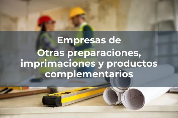Preparaciones, imprimaciones y productos complementarios 8 Otras preparaciones, imprimaciones y productos complementarios