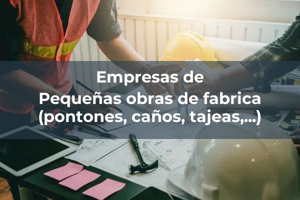 Obras complementarias 5 Pequeñas obras de fabrica (pontones, caños, tajeas,...)