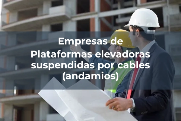 Montacargas, ascensores y plataformas 8 Plataformas elevadoras suspendidas por cables (andamios)